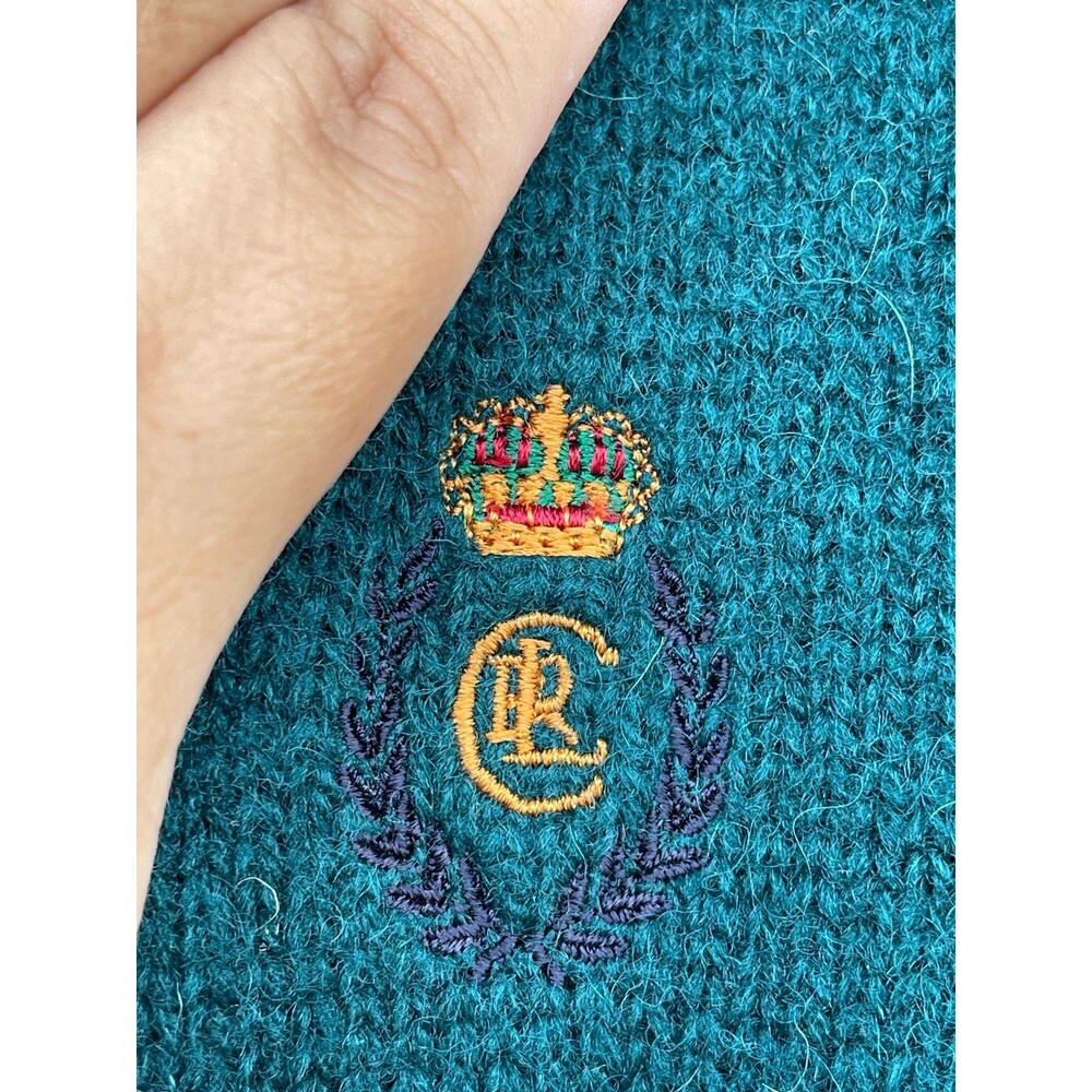 Chaps Ralph Lauren Handframe Wool Sweater Large Hunter Green Heritage Core - Picture 5 of 11